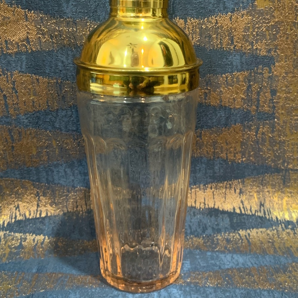 Creative Co-Op Gold and Pink Cocktail Shaker